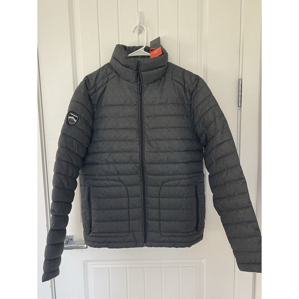 NWT SUPERDRY Mens Double Zip Fuji Jacket Charcoal Size XL Warm